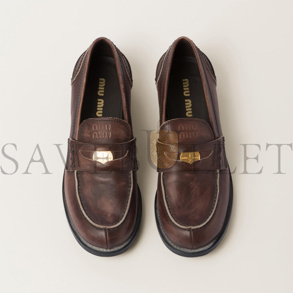 M1v M1v vintage-effect leather penny loafers 5d773d
